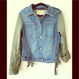 Anthropologie Pilcro denim jacket small with green